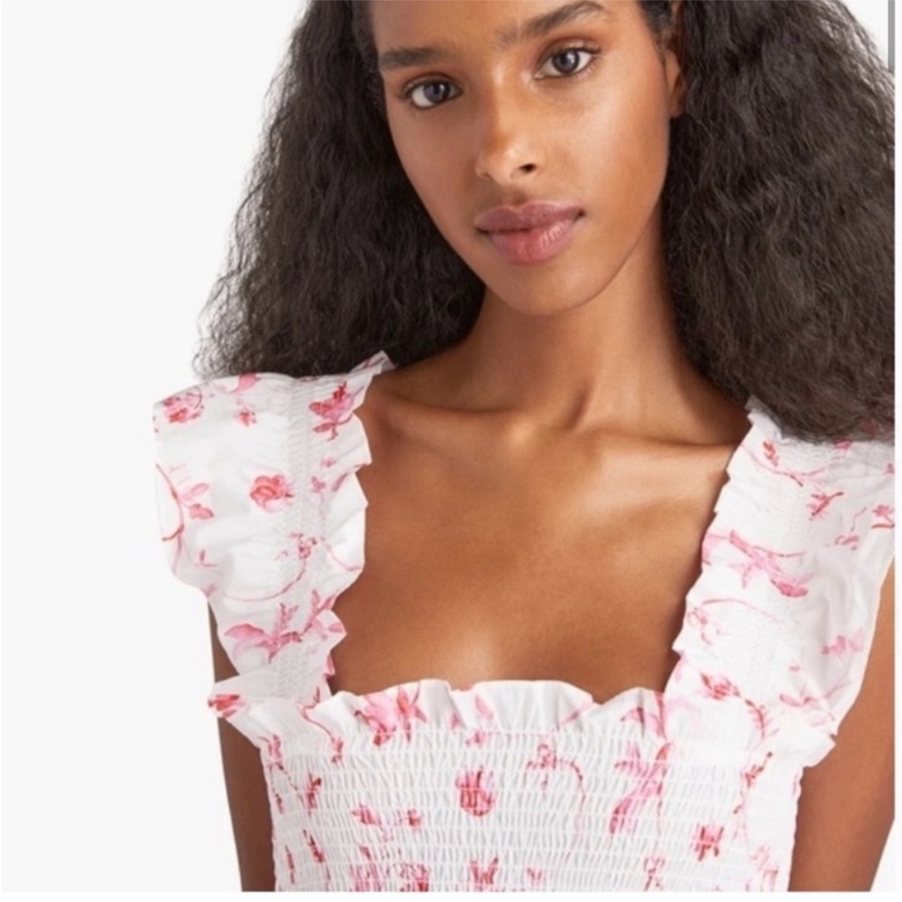 Hill House Nap Dress white pink botanical floral maxi dress cotton XL tuckernuck